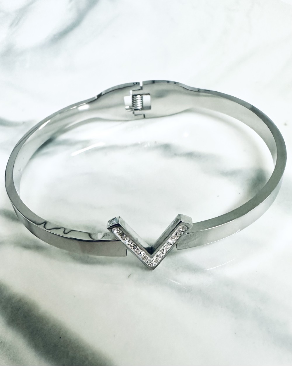 "V" Silver Bracelet