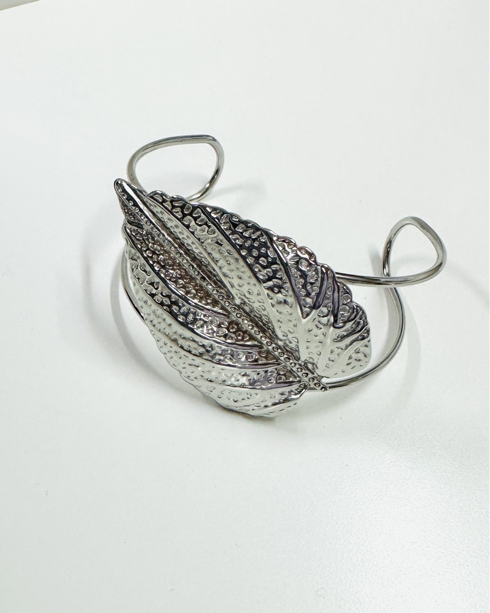 Leaf Shaped Silver Bracelet