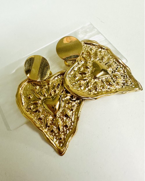 GOLDEN HEART EARRING
