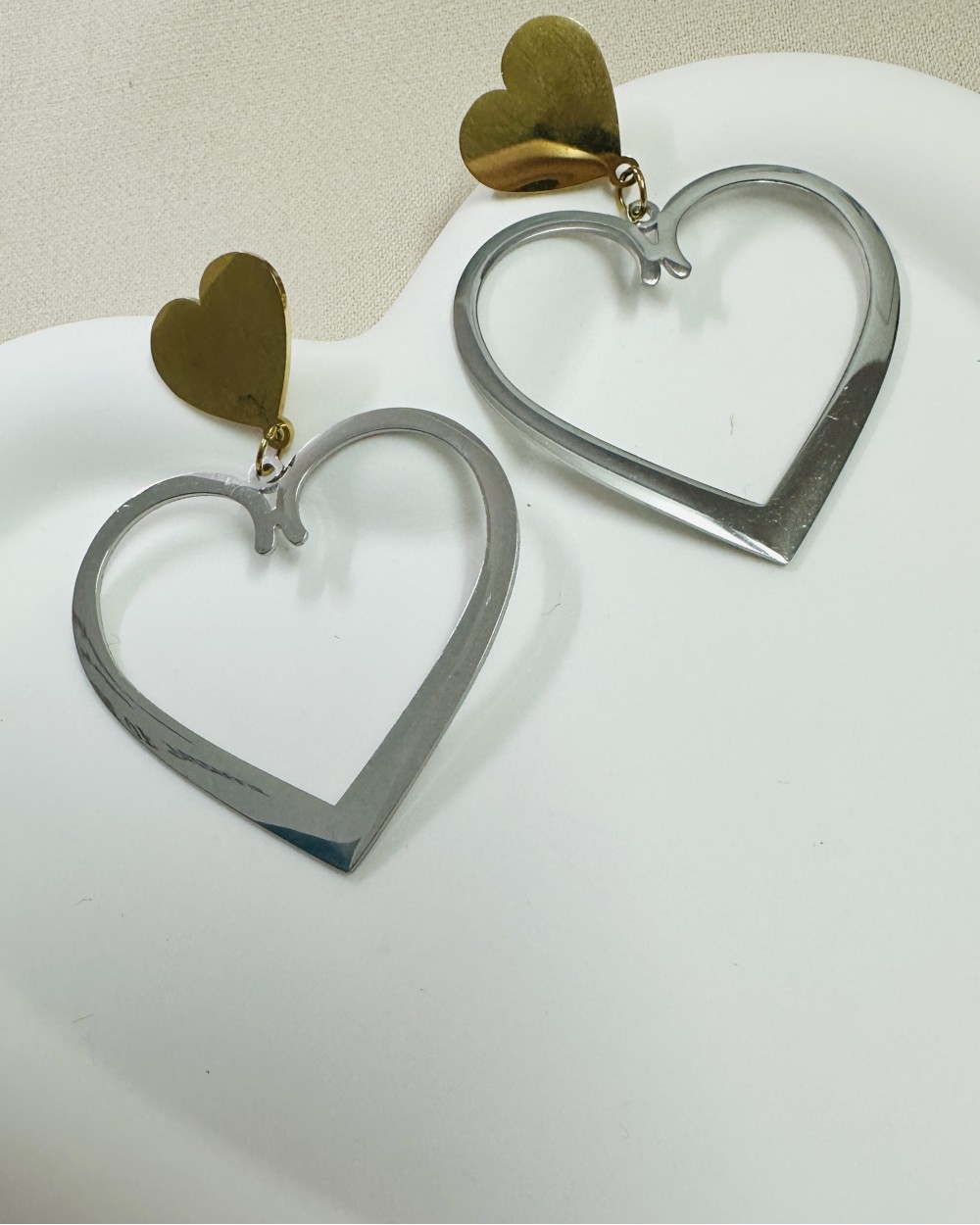SILVER HEART EARRING