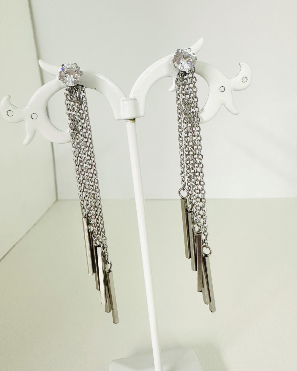 SILVER LONG EARRING