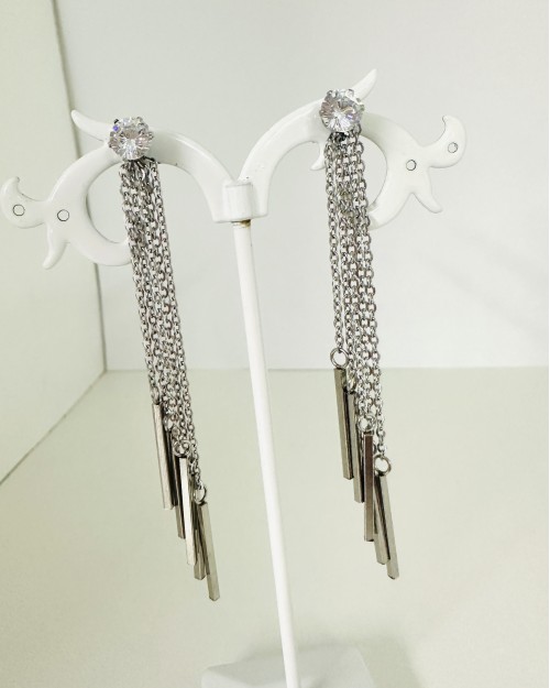 SILVER LONG EARRING