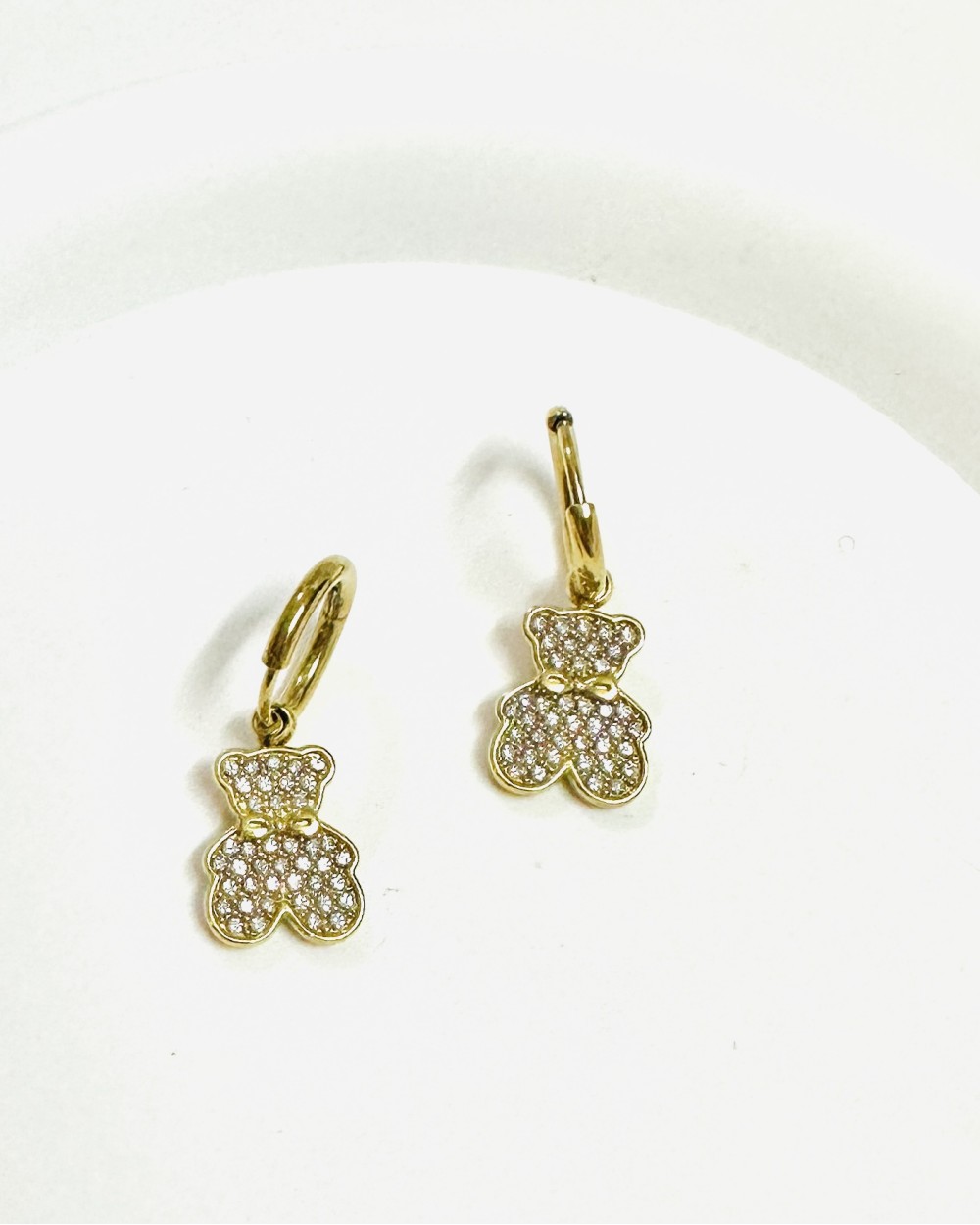 GOLDEN EARRING WITH TEDDY BEAR