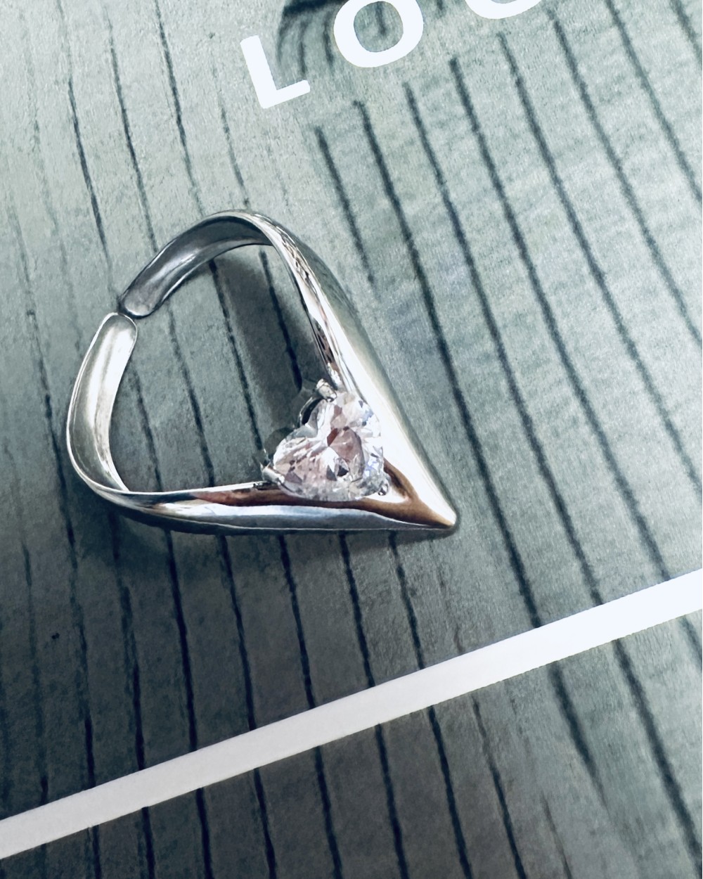 SINGLE STONE SILVER RING