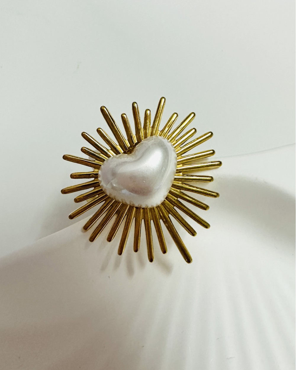PEARL HEART SHAPED RING