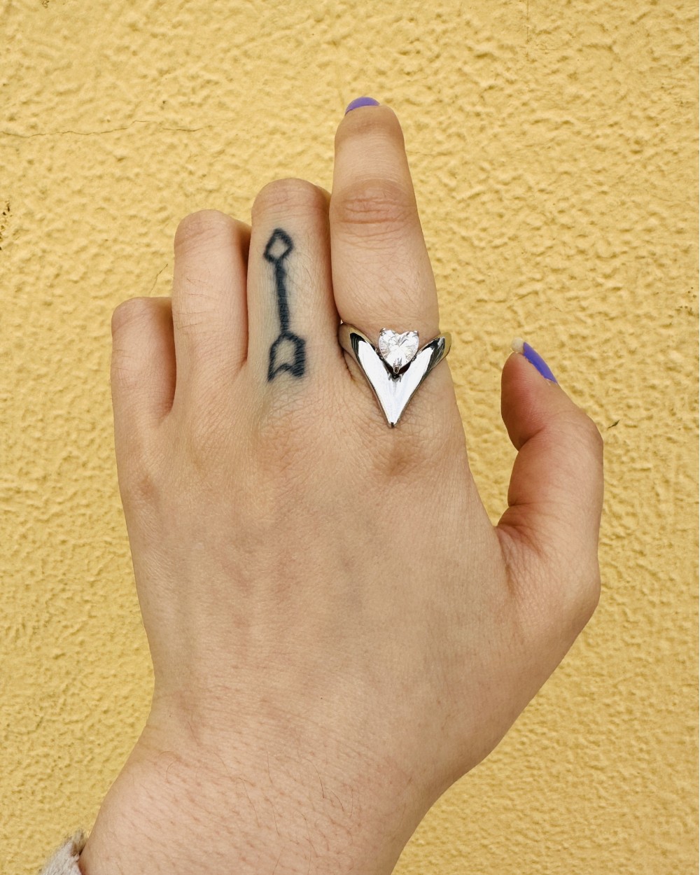 SINGLE STONE SILVER RING